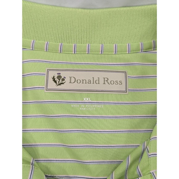 Donald Ross Polo Shirt Mens 2XL Golf Striped Performance Green Tree Country Club - Picture 3 of 7